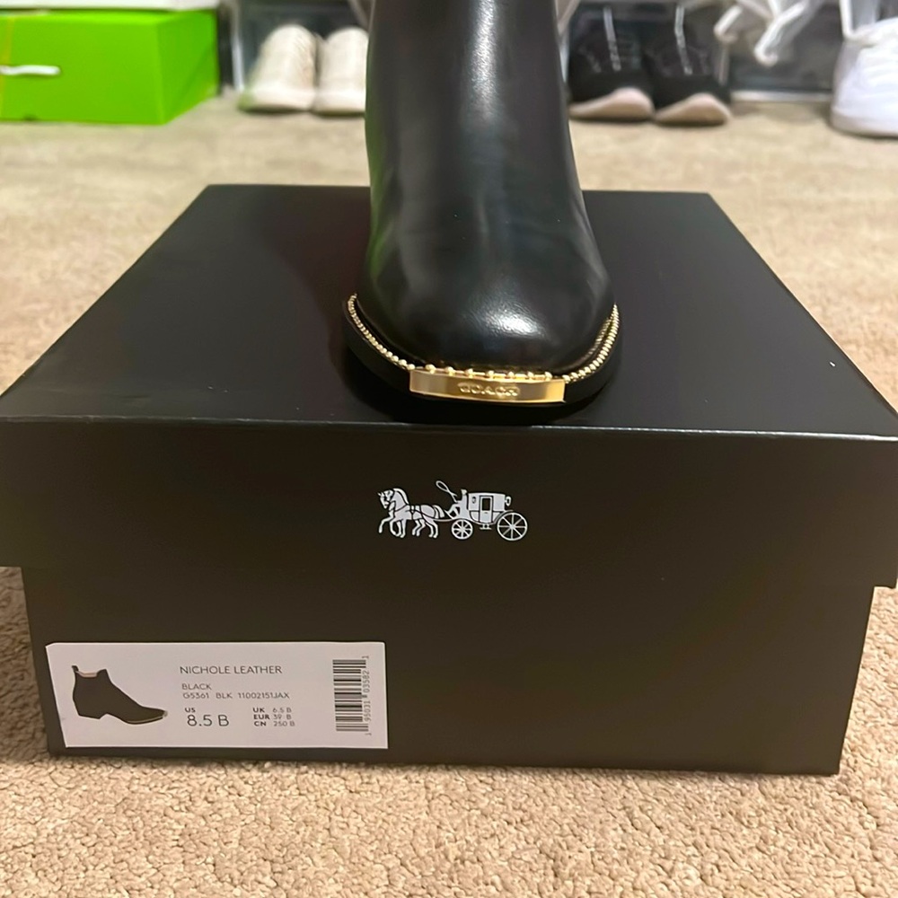 Nichole Leather Black Coach Boots